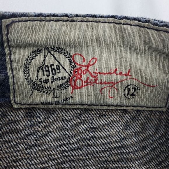 12 GAP JEANS DENIM BUTTON FLY FRONT JEAN SKIRT - Picture 8 of 10